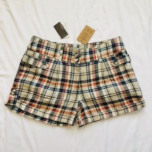 Plaid Linen Shorts